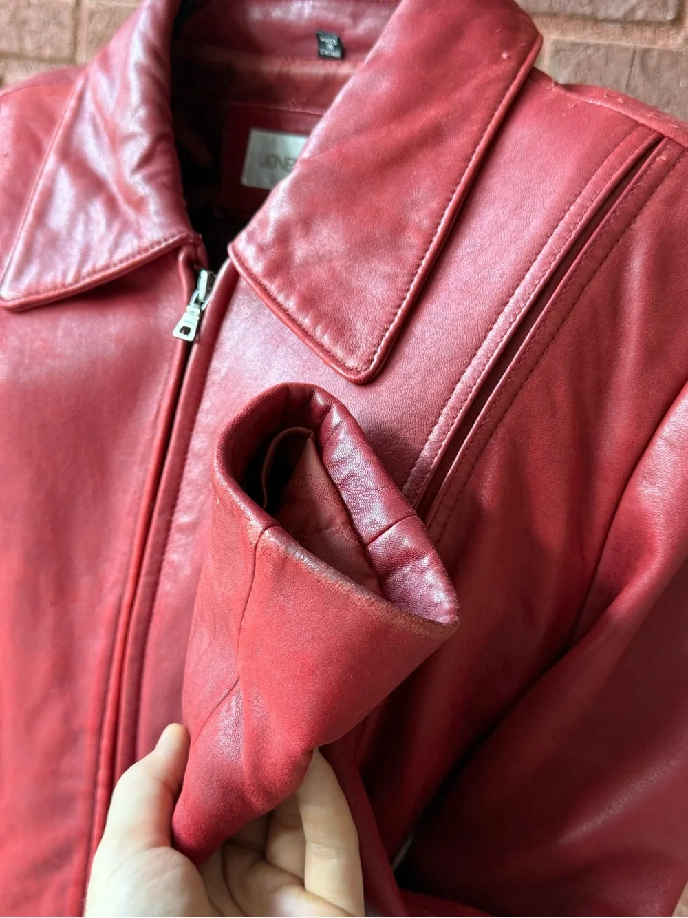 Vintage Jones New York Red Genuine Leather Jacket Women’s